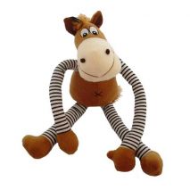 happy pet soft squeaky pull my legs horse dog toy