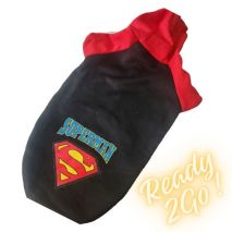 Κολλεγιακή μπλούζα σκύλου superman με κουκούλα