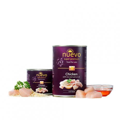 nuevo kitten chicken with rice and salmon oil 400gr