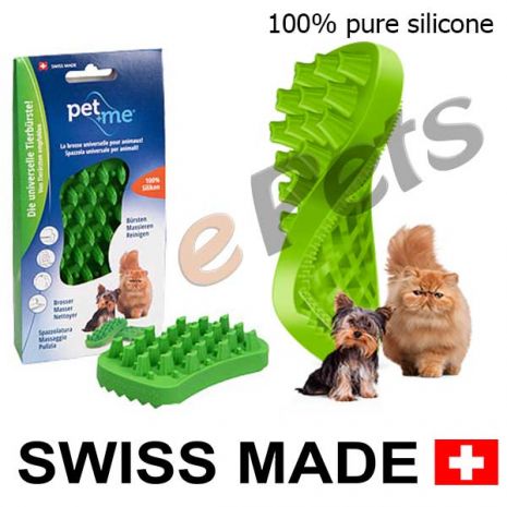 pet and me silicone brush green epets
