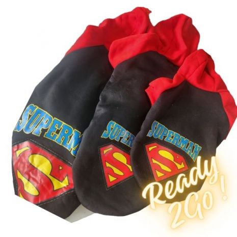 Κολλεγιακή μπλούζα σκύλου superman με κουκούλα